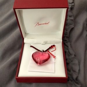 Red silver baccarat crystal necklace